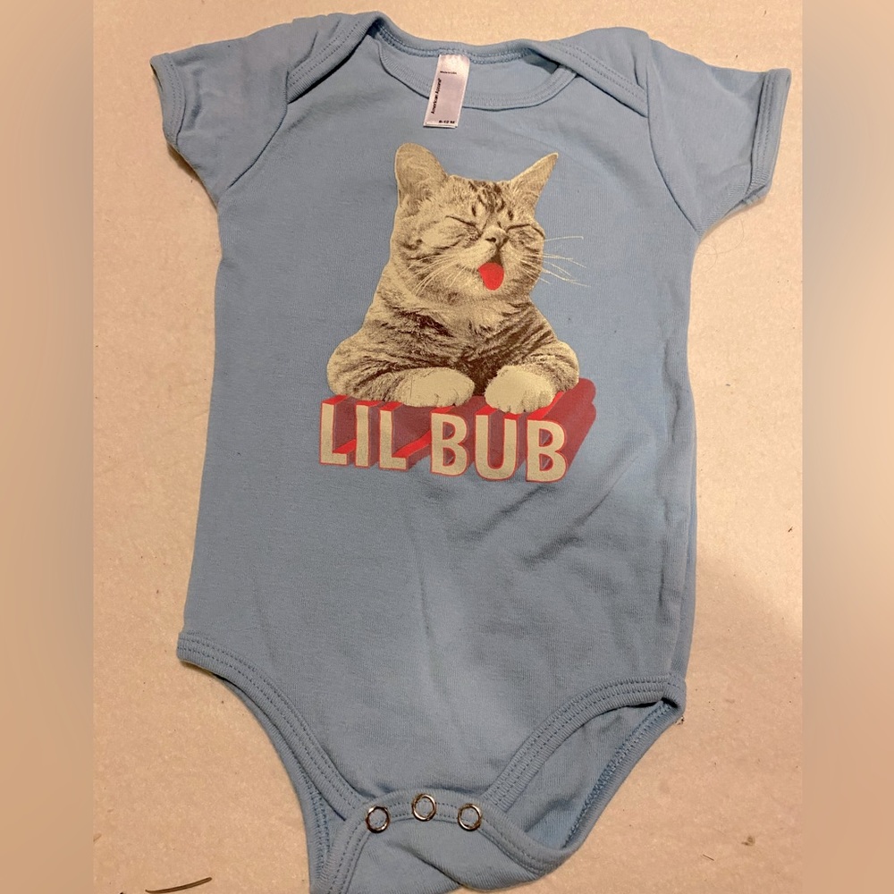 Lil Bub onesie 6-12 months. American apparel new.